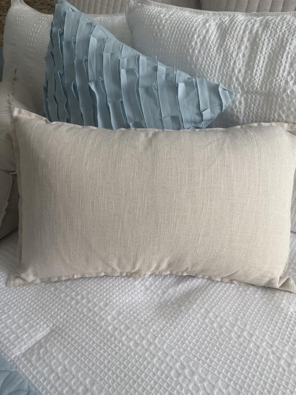 MIULEE Decorative Euro Sham Pillow Covers 26x26 Natural Beige customer photo 1