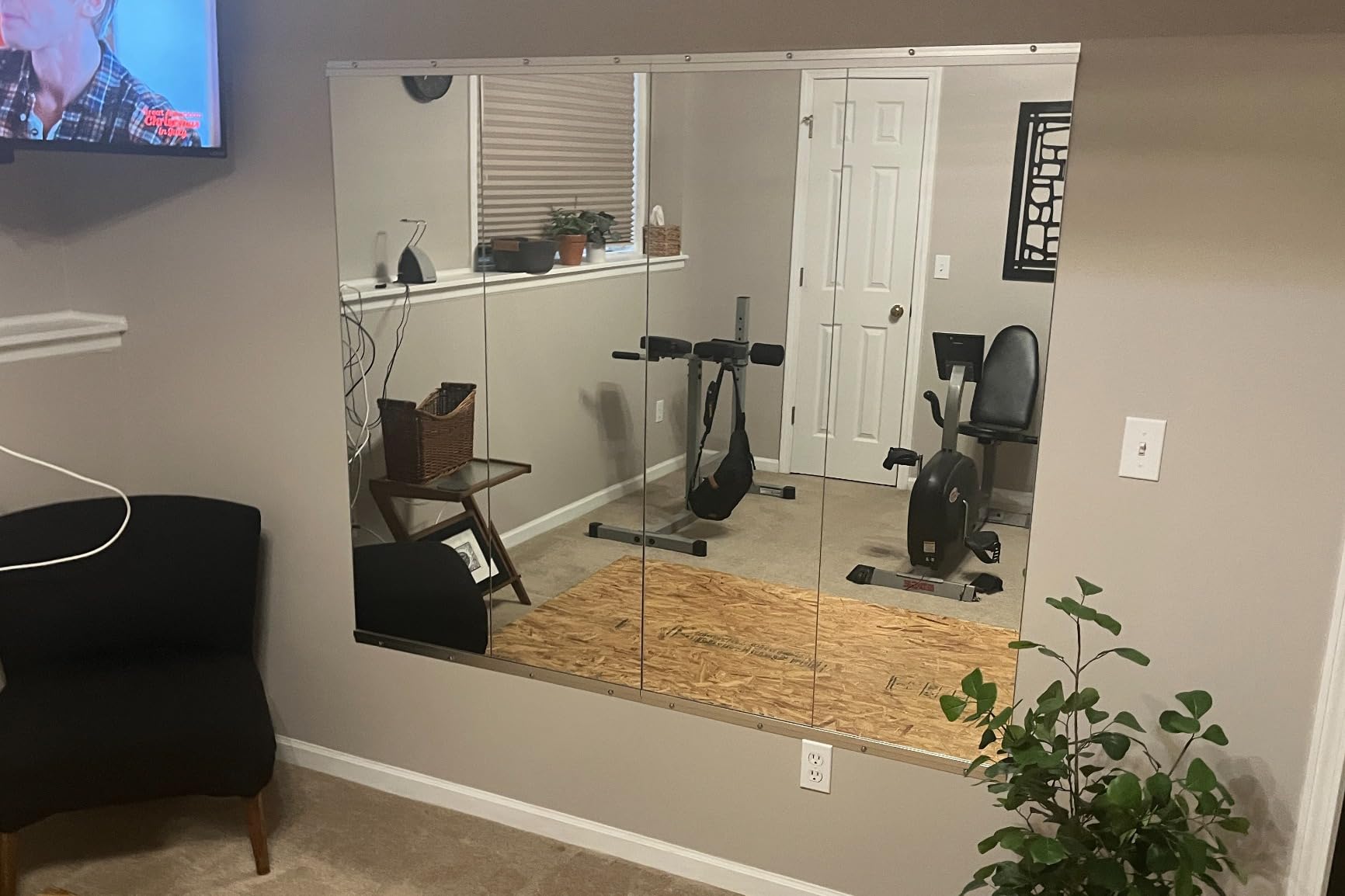 pertetey 56 x 16 in Home Gym Mirrors, Frameless, 2-Pack customer photo 2