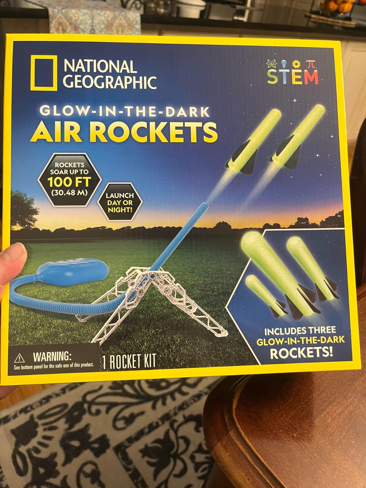 National Geographic Glow in the Dark Air Rocket Launcher Toy for Kids 8-12 customer photo 2
