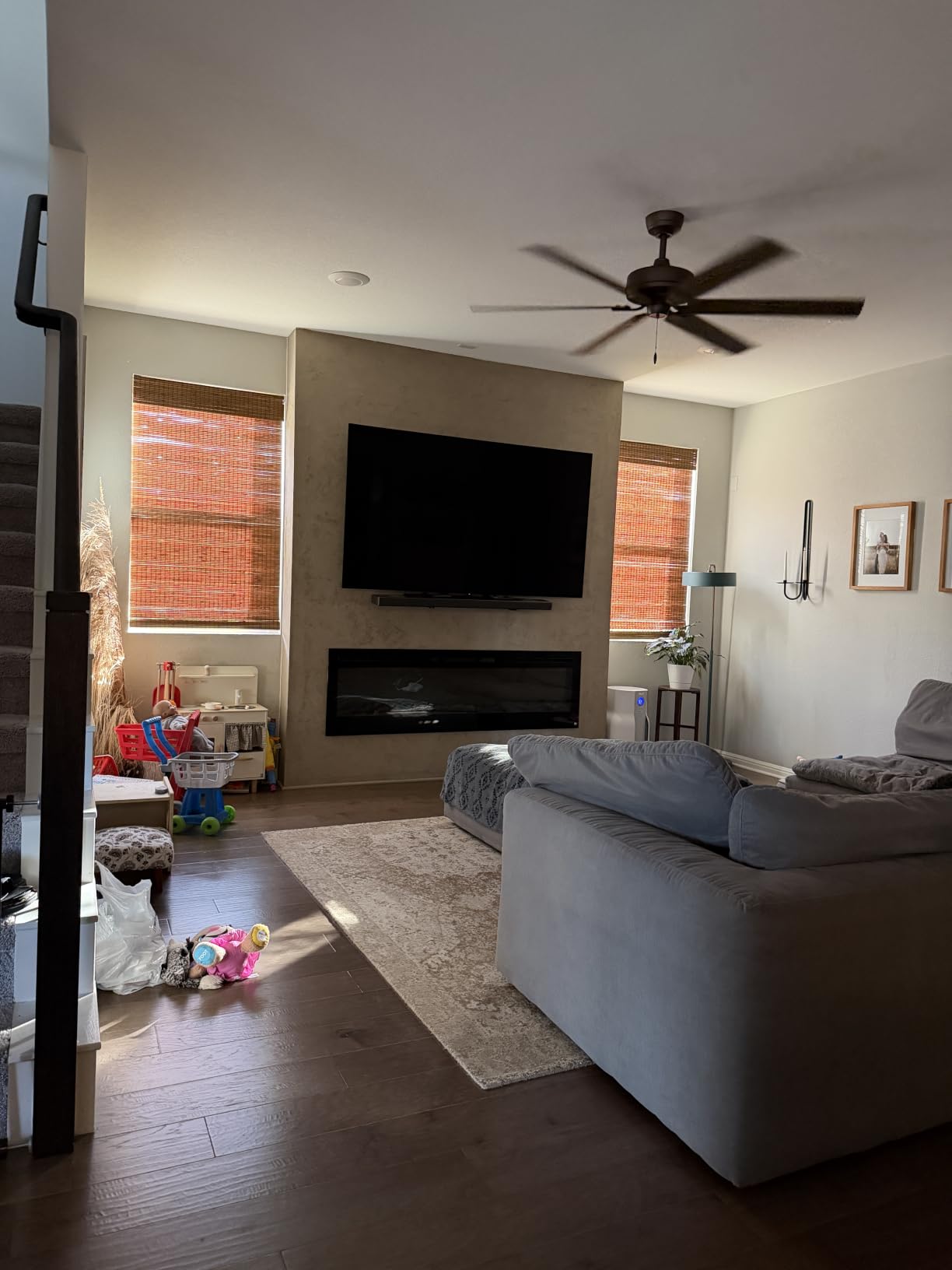 LazBlinds Cordless Bamboo Roman Shades, 35x64, Highfield Teak customer photo 2