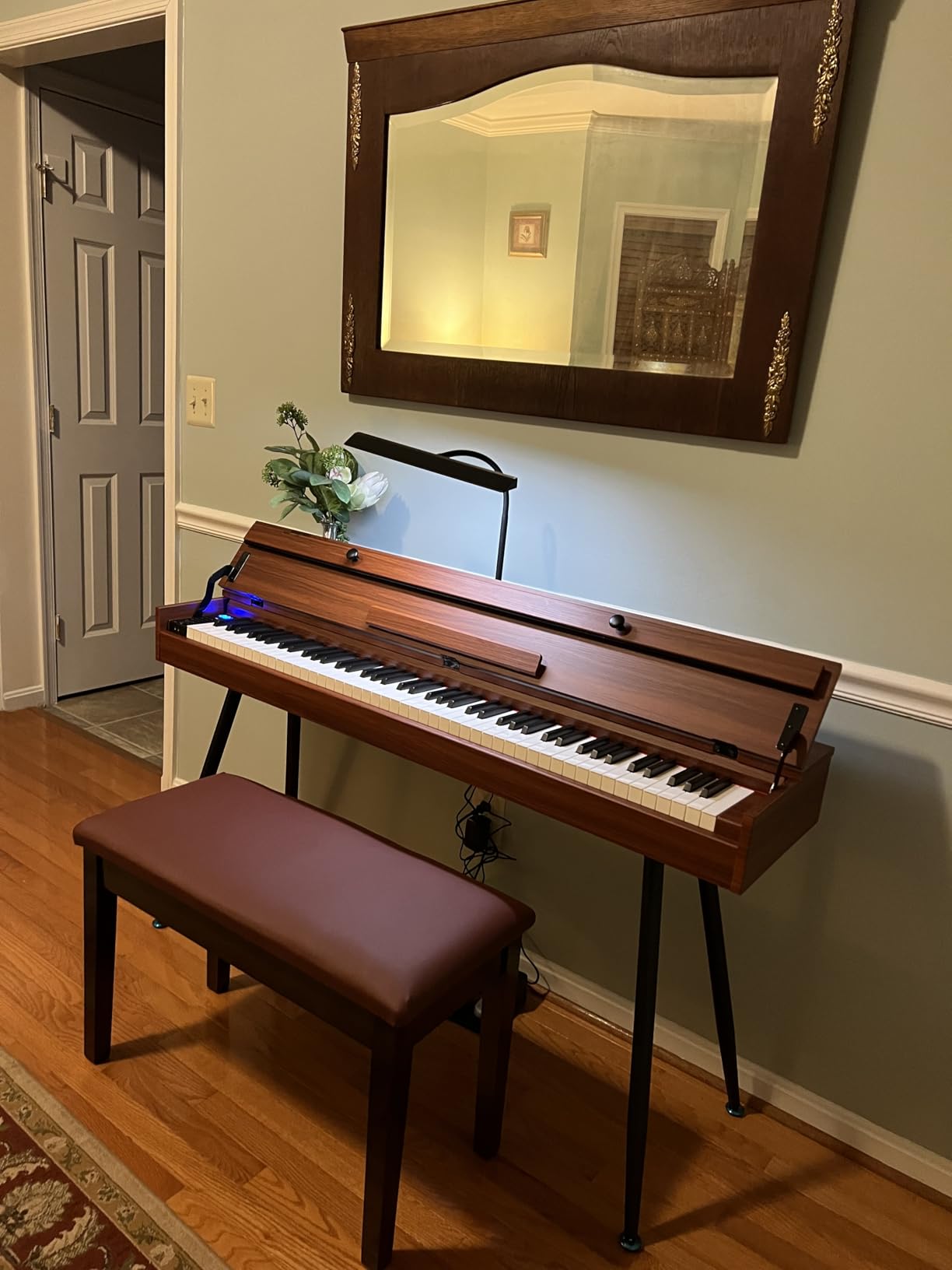 Piano Light, Upgraded LED Piano Lamp for Grand/Upright & Digital Pianos, Music Stand Lamp with Adjustable Gooseneck, Auto-Off Timer, 5 Color Modes Dimmable & USB Charging Port Eye-Care Desk Light customer photo 1
