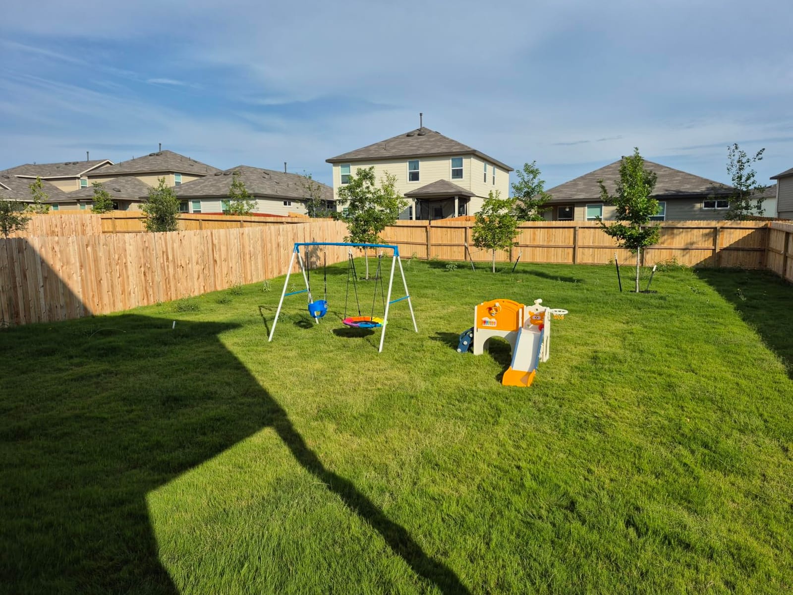 Trekassy Swing Sets for Backyard,440lbs A-Frame with Saucer & Toddler Swing customer photo 2
