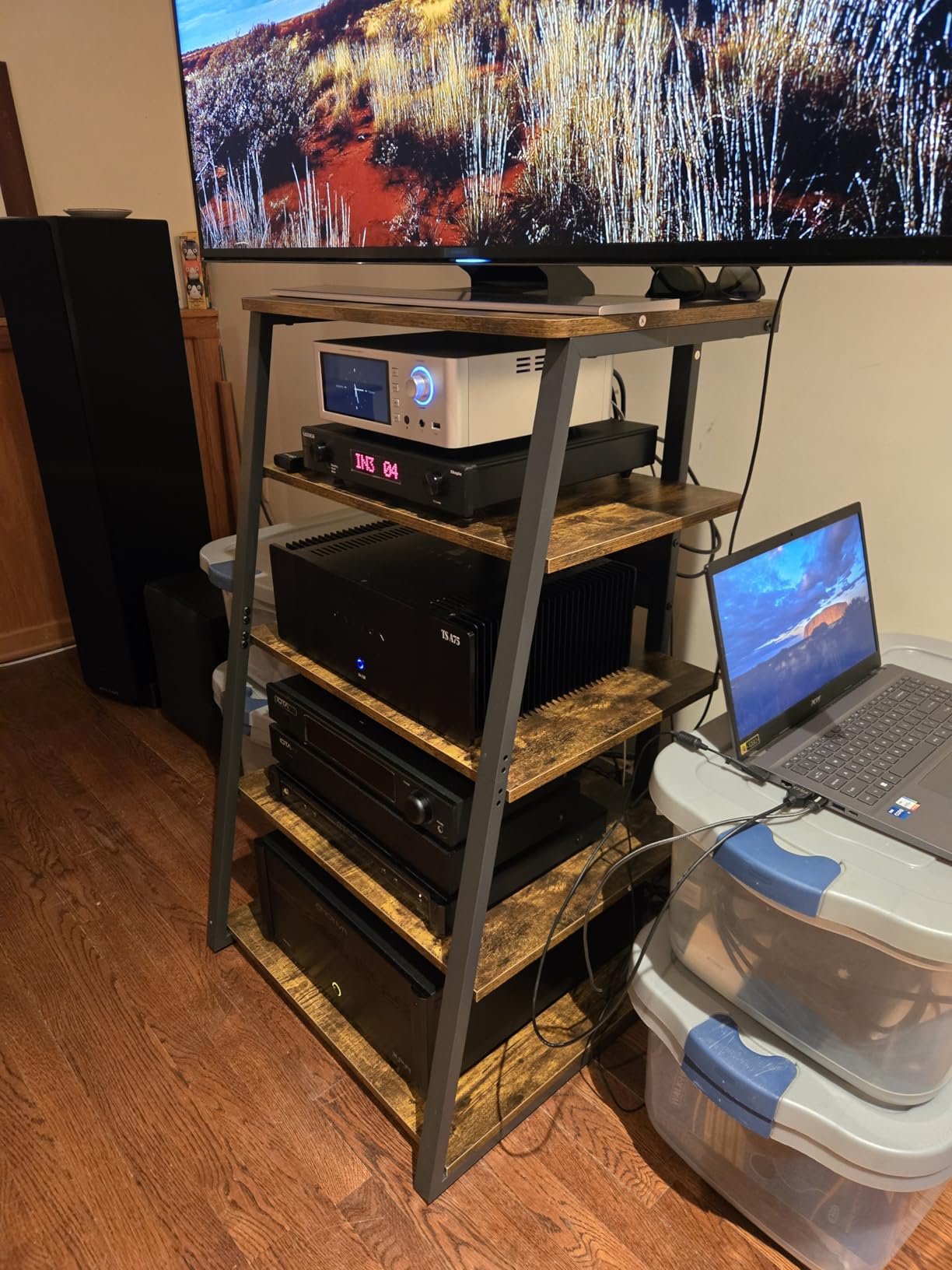 Armocity AV Media Stand, Stereo Stands and Racks Small Entertainment Center customer photo 2