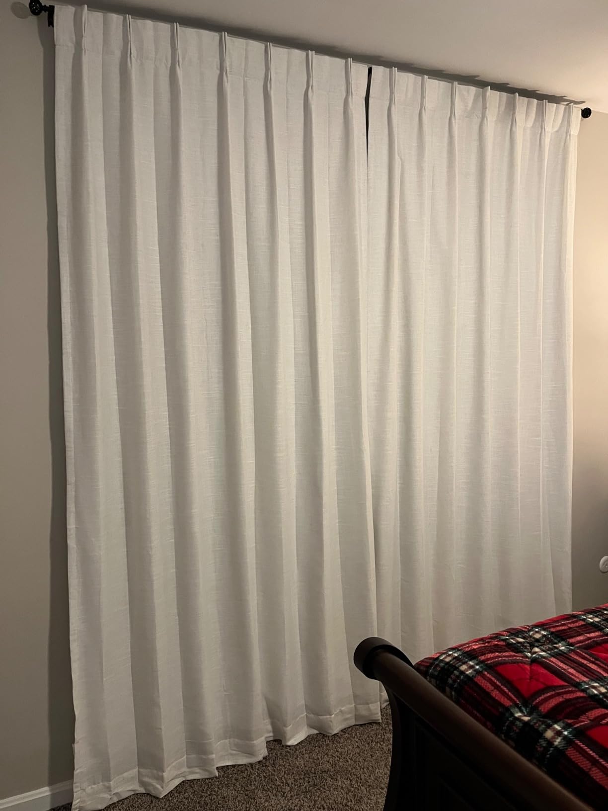 CAPALOCA Natural Pinch Pleated 100% Blackout Curtains 96 Inch Long customer photo 2