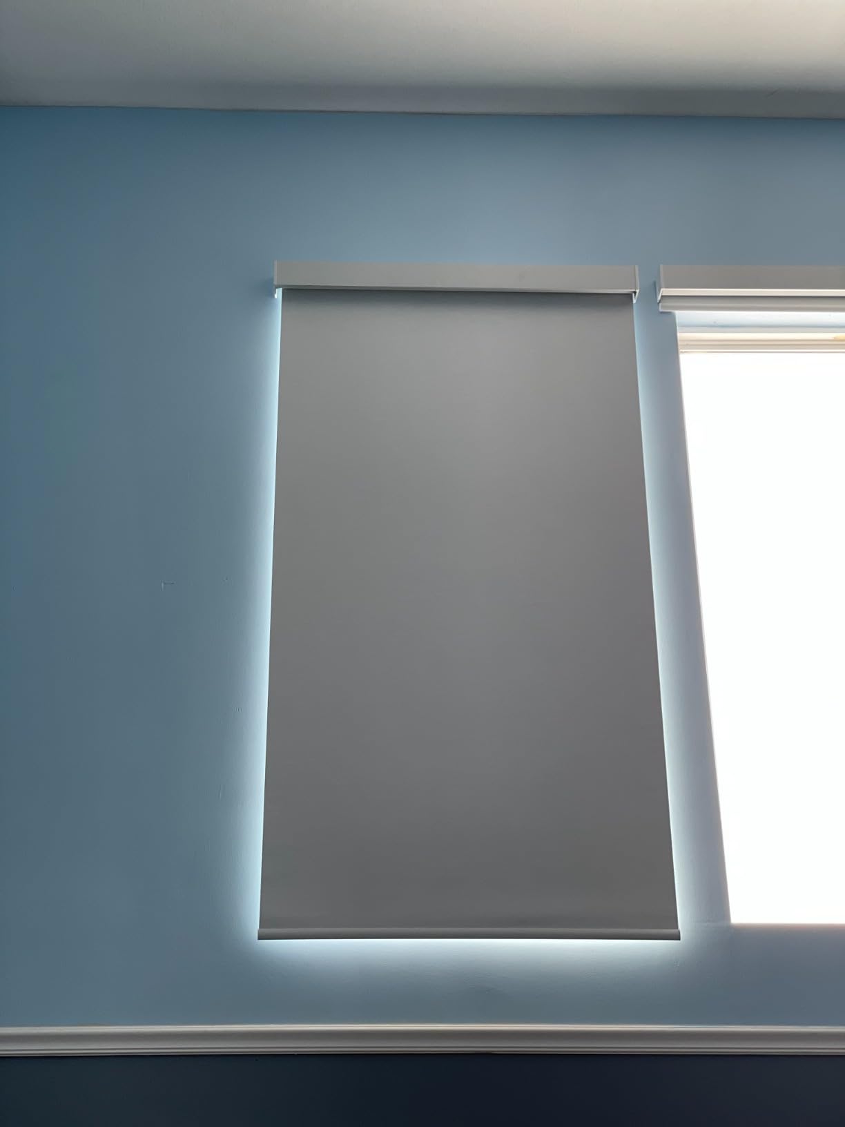Motorized Roller Shades, 100% Blackout, Dark Eclipse Black | Automatic Blinds for Indoor Windows, Works with Alexa Google Apple Home, Remote & App Control,Solar/USB Charging,Custom Size customer photo 1