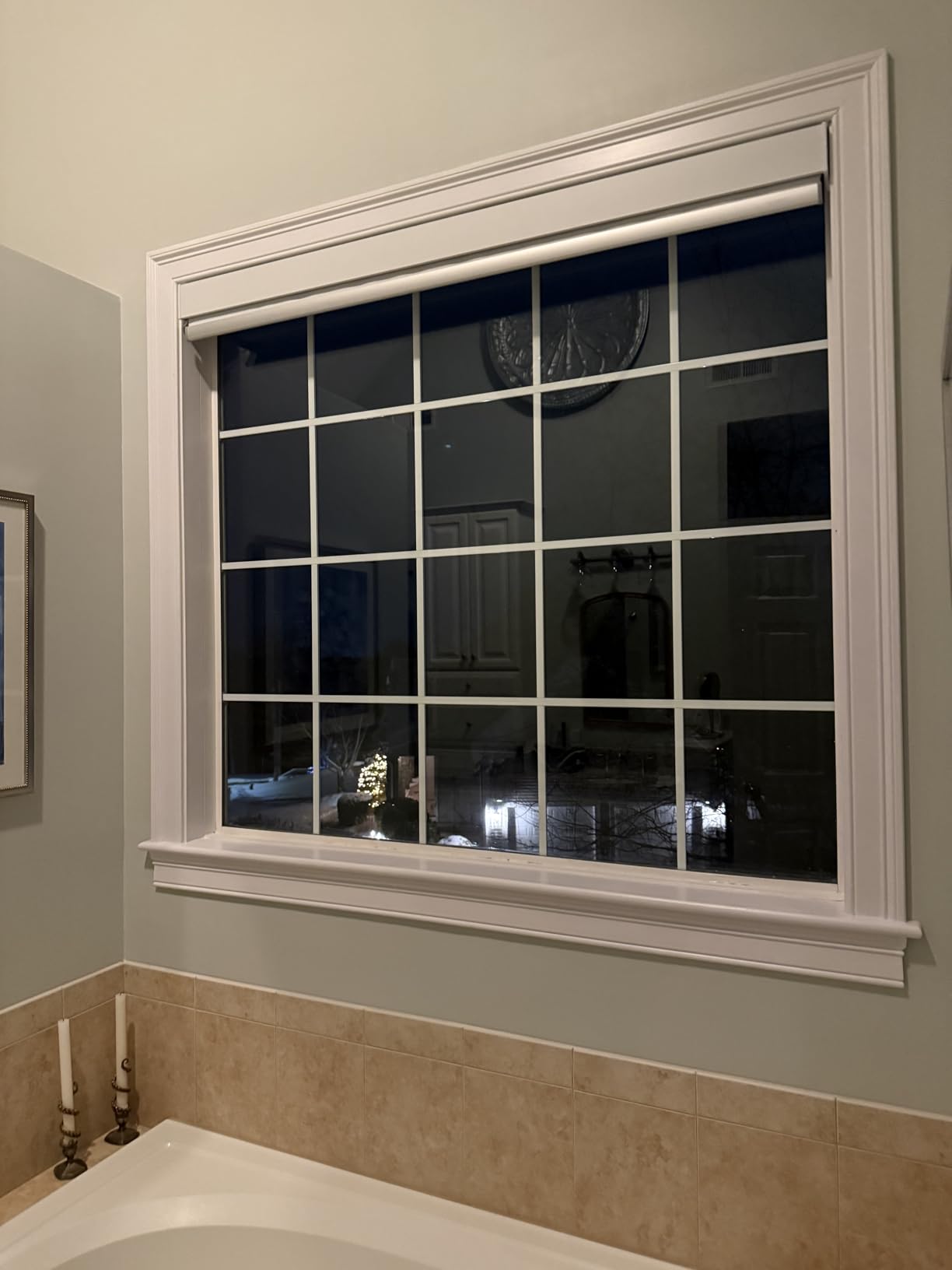 Motorized Roller Shades, 100% Blackout, Dark Eclipse Black | Automatic Blinds for Indoor Windows, Works with Alexa Google Apple Home, Remote & App Control,Solar/USB Charging,Custom Size customer photo 2