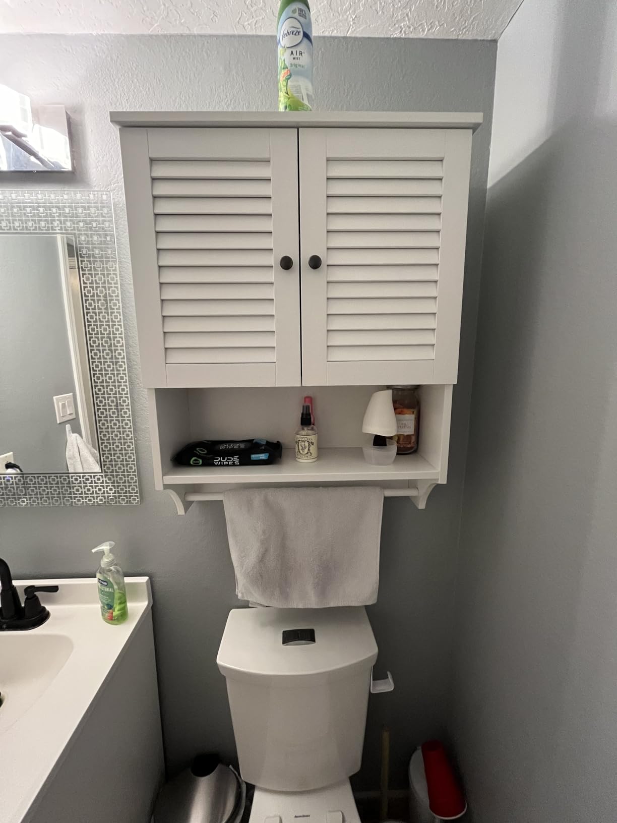 ChooChoo Bathroom Wall Cabinet with Towel Bar and Ample Storage customer photo 1