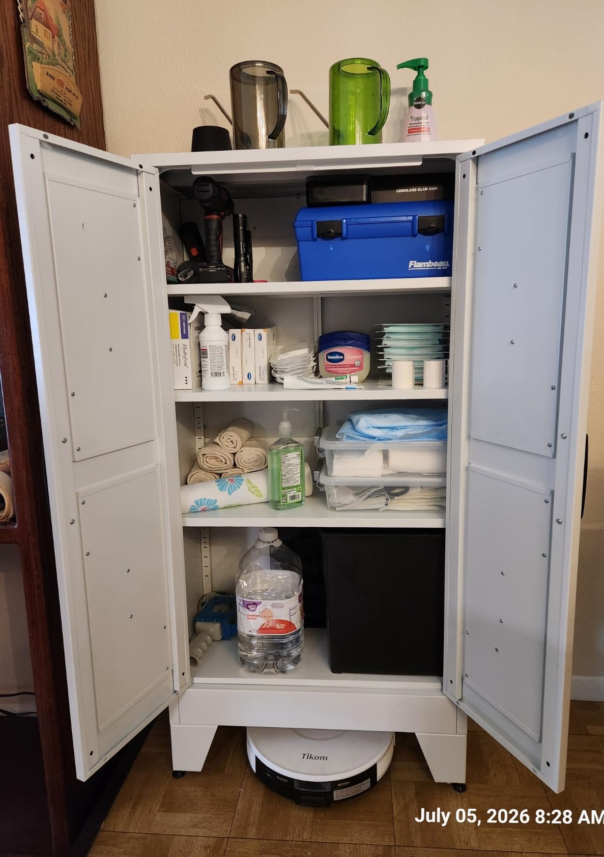 Yizosh Metal Storage Cabinet with 2 Doors and Adjustable Shelves - 61