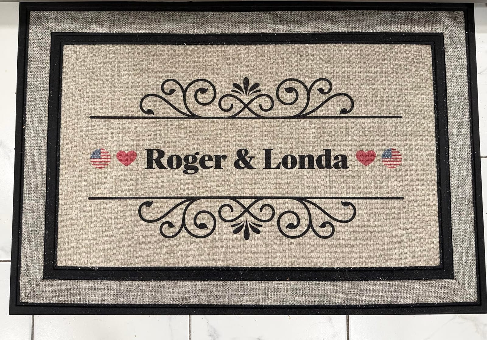 Personalized Door Mat, Custom Welcome Doormat 18x30, Polyester Front Door Mat with Name, Monogram or Design, Indoor Outdoor Entryway Decor, Housewarming customer photo 2