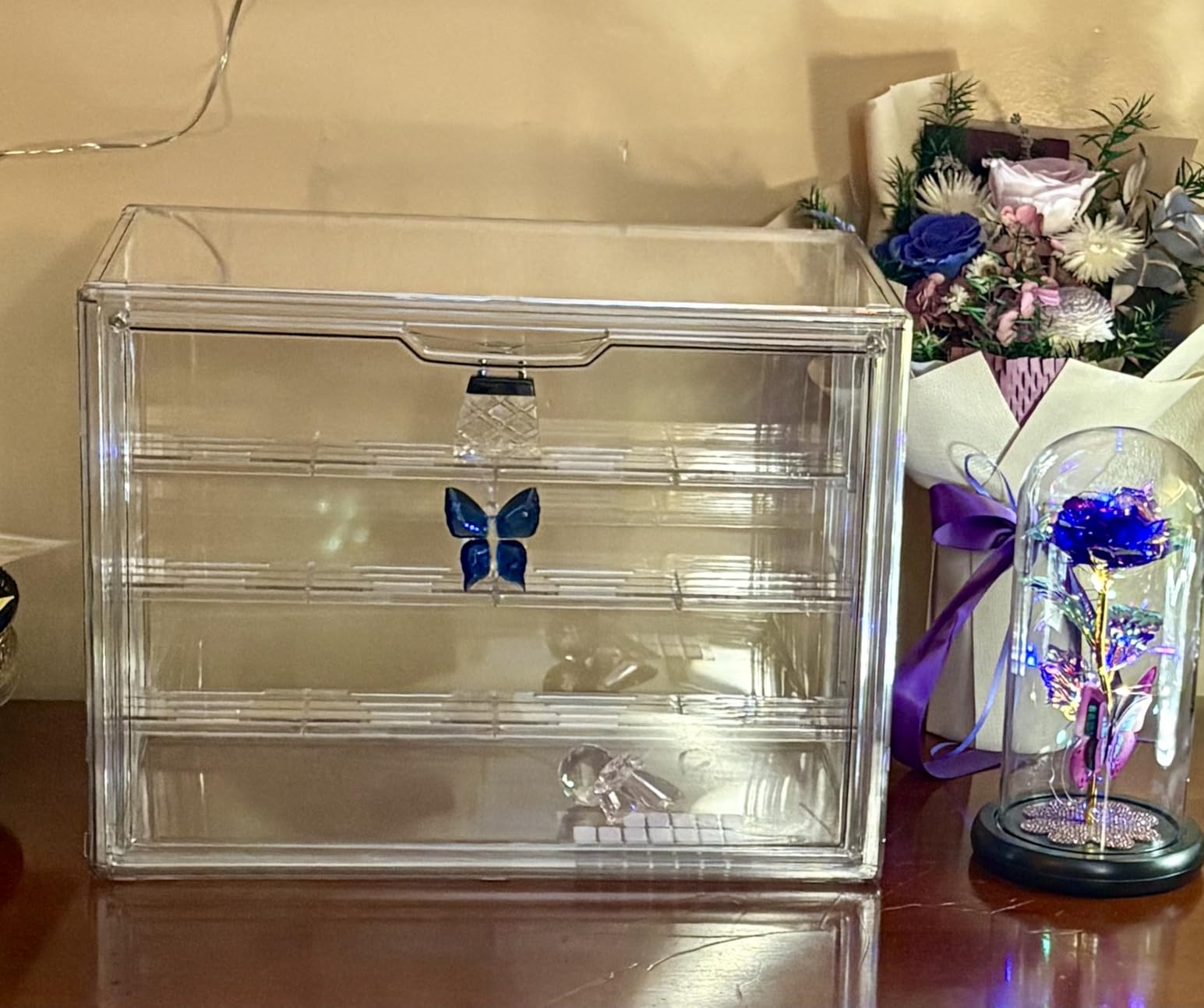 3 Layer Acrylic Display Case Stackable Clear Box for Collectibles,2 Pack customer photo 2