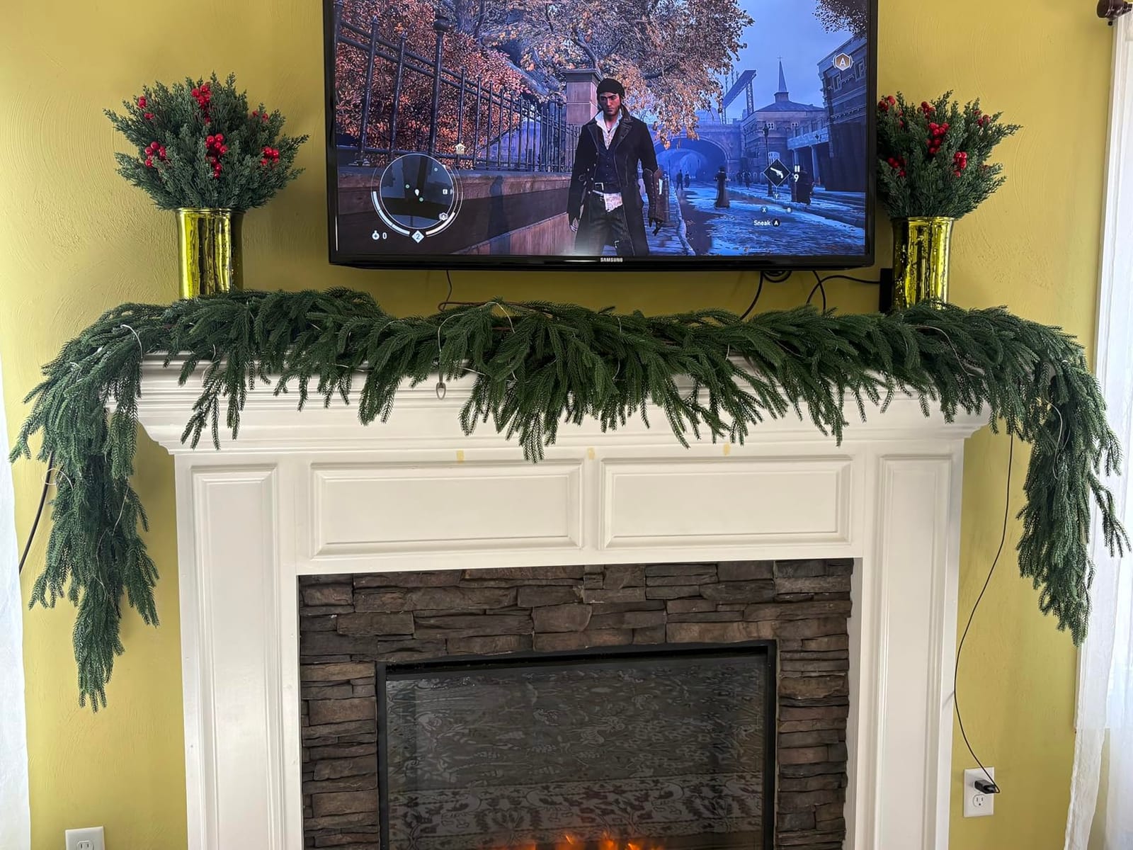 Hananona 2Pcs 6FT Christmas Garlands, Real Touch Norfolk Pine Garland customer photo 2