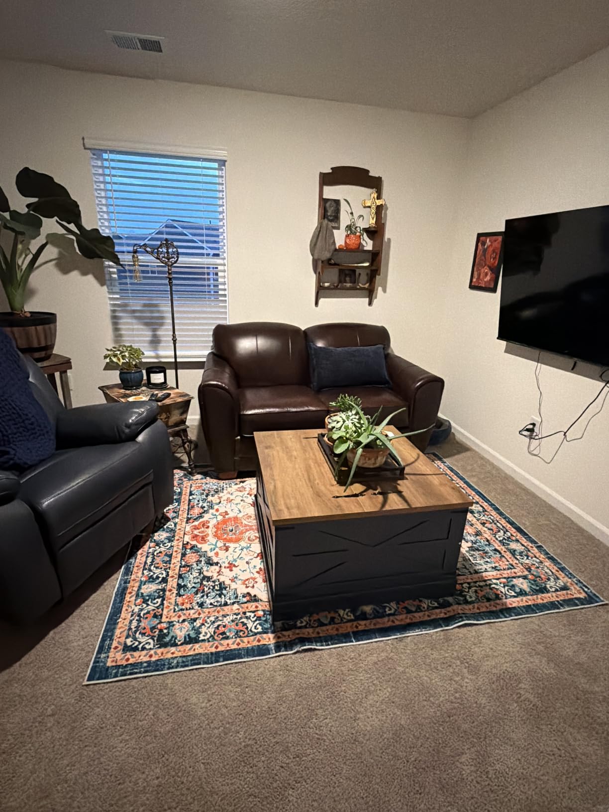 U'Artlines Boho Vintage Area Rug 5x7 Machine Washable Carpet, Rust&Teal customer photo 2