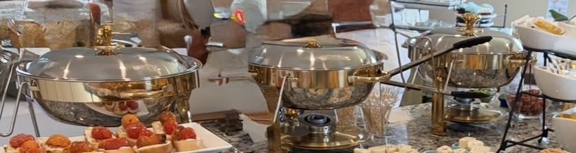 Chafing Dishes for Buffet, 4 Pack 5QT Round Stainless Steel Chafing Dish Set for Home Parties, Christmas Gatherings, Catering Events Complete Buffet Warmer Set (Silver 4) customer photo 1
