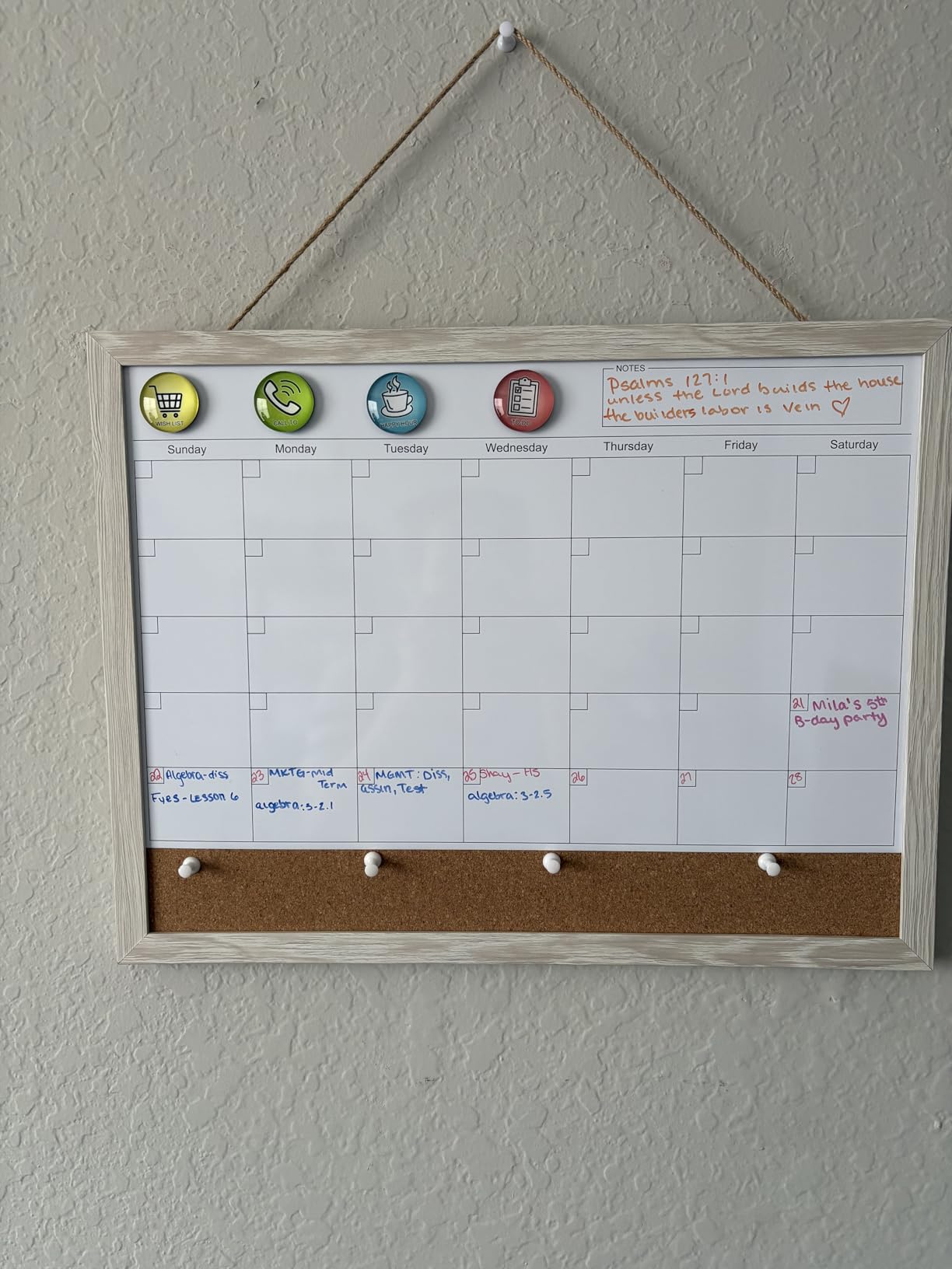 Tankee Dry Erase Calendar for Wall, 17x13 Hanging Whiteboard Calendar customer photo 1