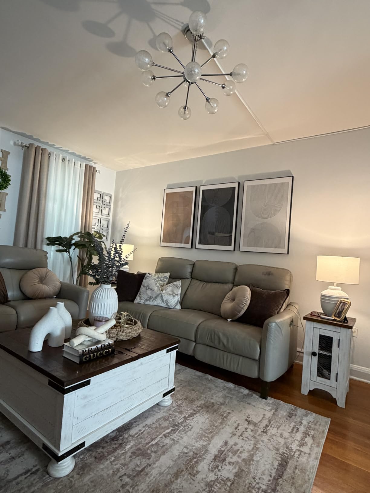 Framed Black and White Abstract Wall Art for Living Room, 3 Piece 24x36 In customer photo 1