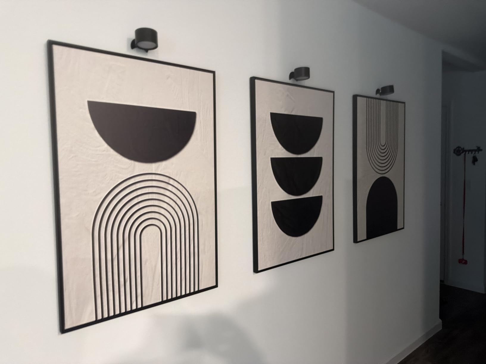 Framed Black and White Abstract Wall Art for Living Room, 3 Piece 24x36 In customer photo 2