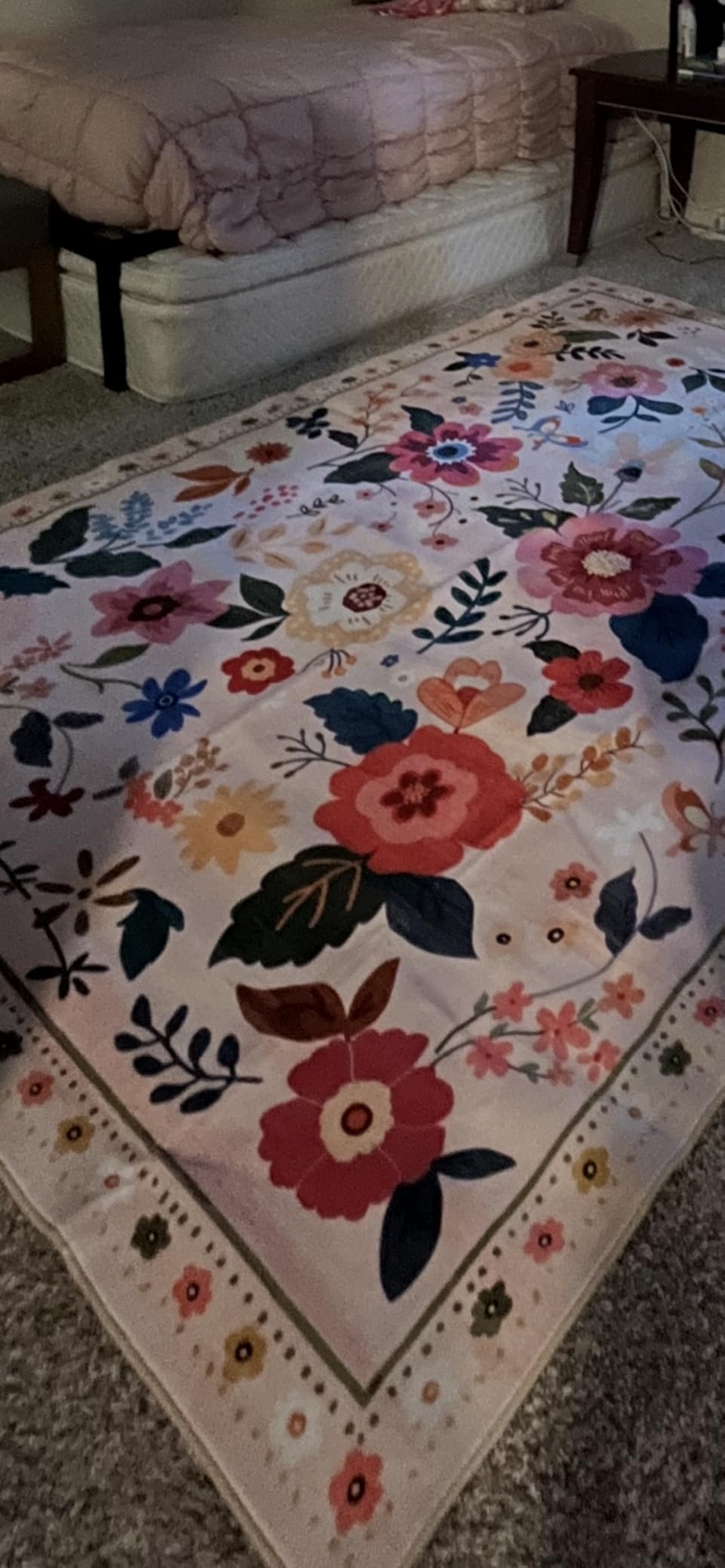 RELEANY Floral Washable 5x7 Area Rugs Pink customer photo 1