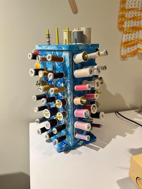 New brothread 93 Spools 360° Fully Rotating Wooden Thread Rack customer photo 2
