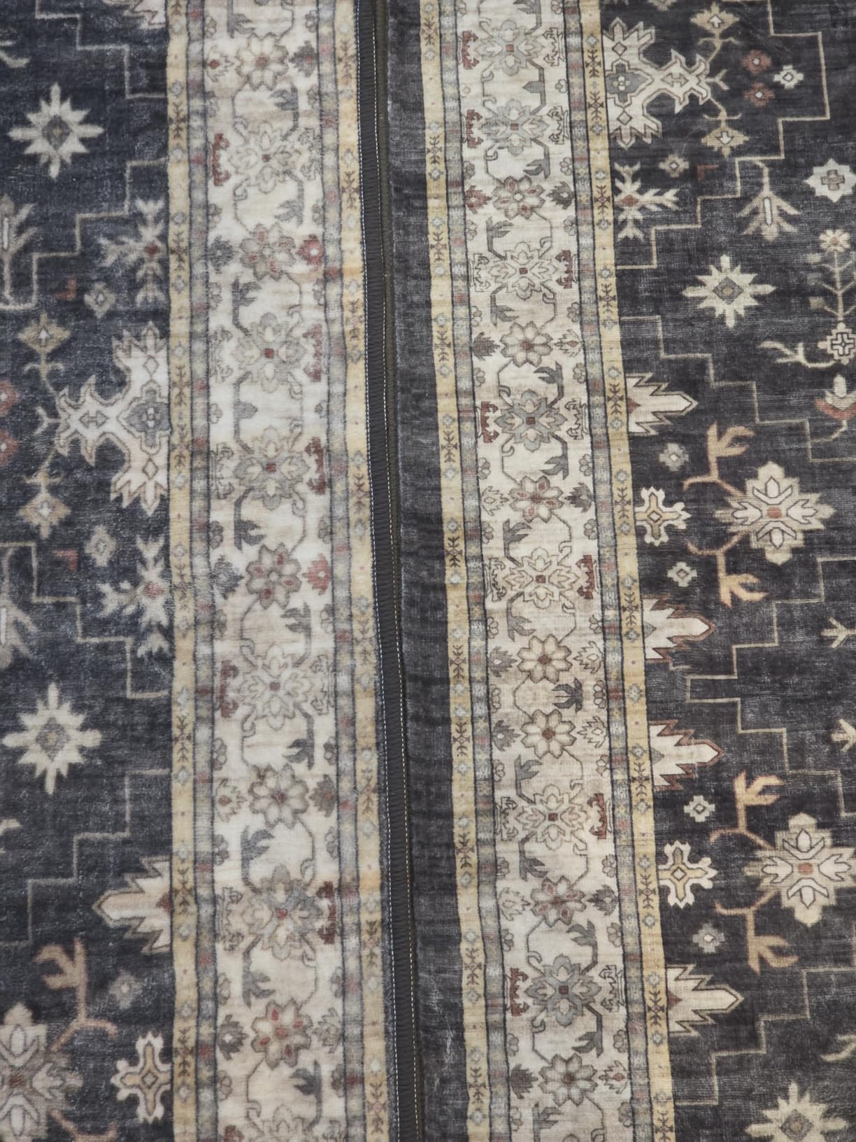 Black Boho Washable 2x6 Runner Rugs for Hallway Kitchen Bedroom Beside Laundry Room Bathroom Rug, Pet & Kids Friendly, Non Slip Low Pile Stain Resistant Soft Foldable Long 24 x 72 Floor Carpet customer photo 2