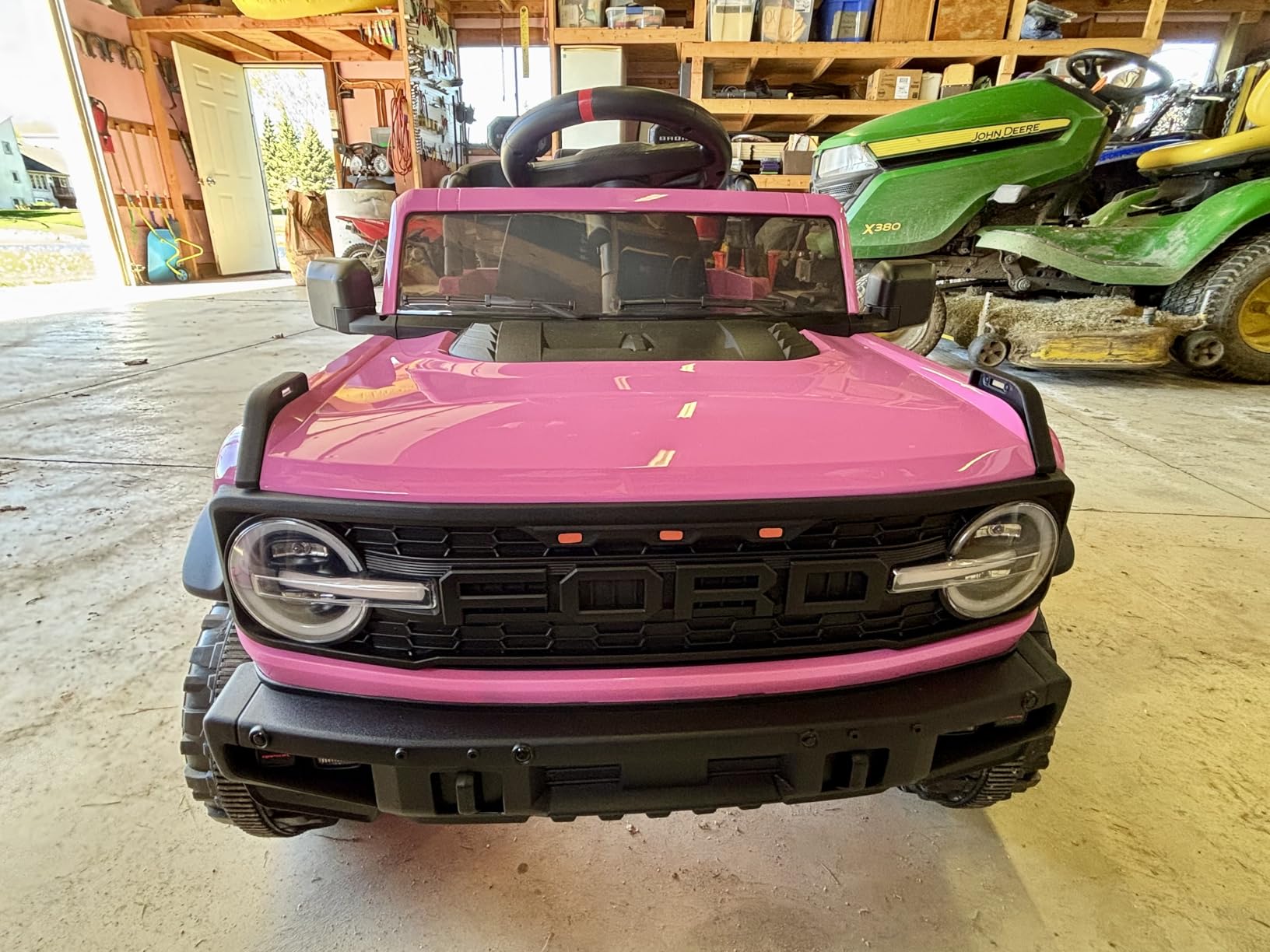 12V Licensed Ford Bronco Raptor Ride on Toys, Kids Electric Car w/Parental Remote Control, Spring Suspension, Soft Start, Bluetooth, LED Lights, Gift for Girls & Boys Ages 3-6 (Pink) customer photo 1