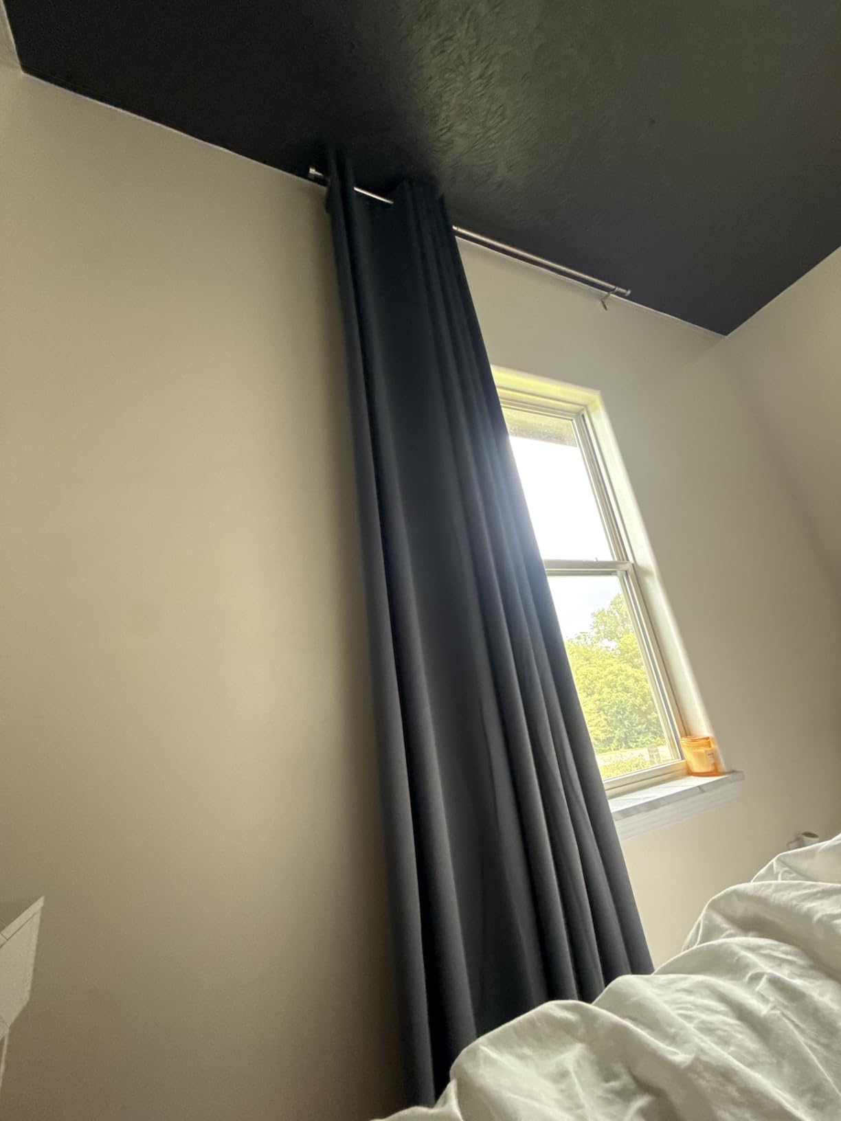 Stone Blue Curtains 72 Inch Extra Wide Blackout Curtain for Sliding Glass Door,2 Panels Grommet Darkening Large Window Black Out Blinds for Bedroom Living Room,6 x 7 FT Width by 84in Length,Dusty Blue customer photo 1