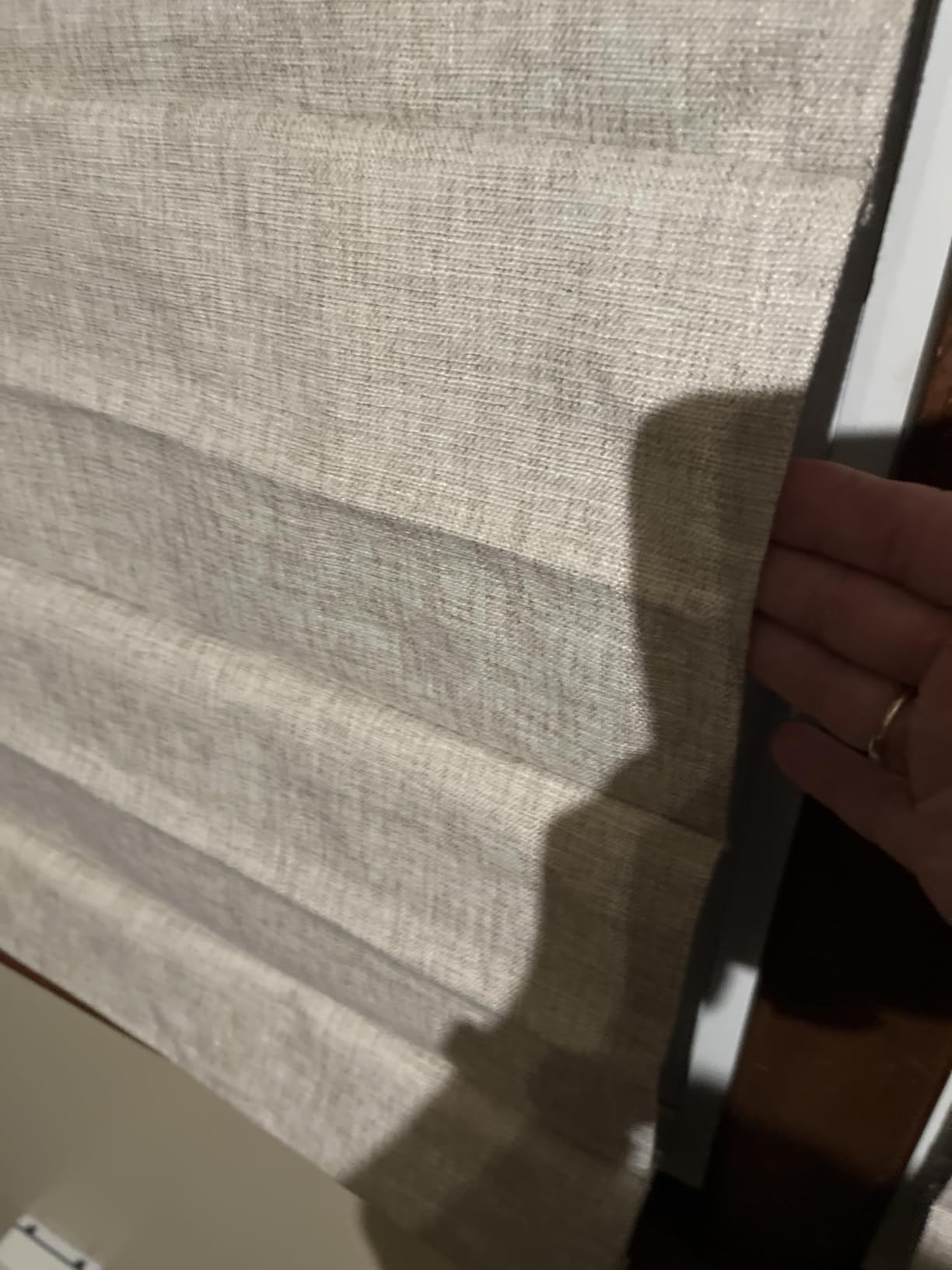 LazBlinds No Drill Cordless Roman Shades, 34'' W x 64'' H, Beige | Easy to Install, Light Blocking & Heat Insulating, Perfect for Bedrooms & Kids' Rooms customer photo 2