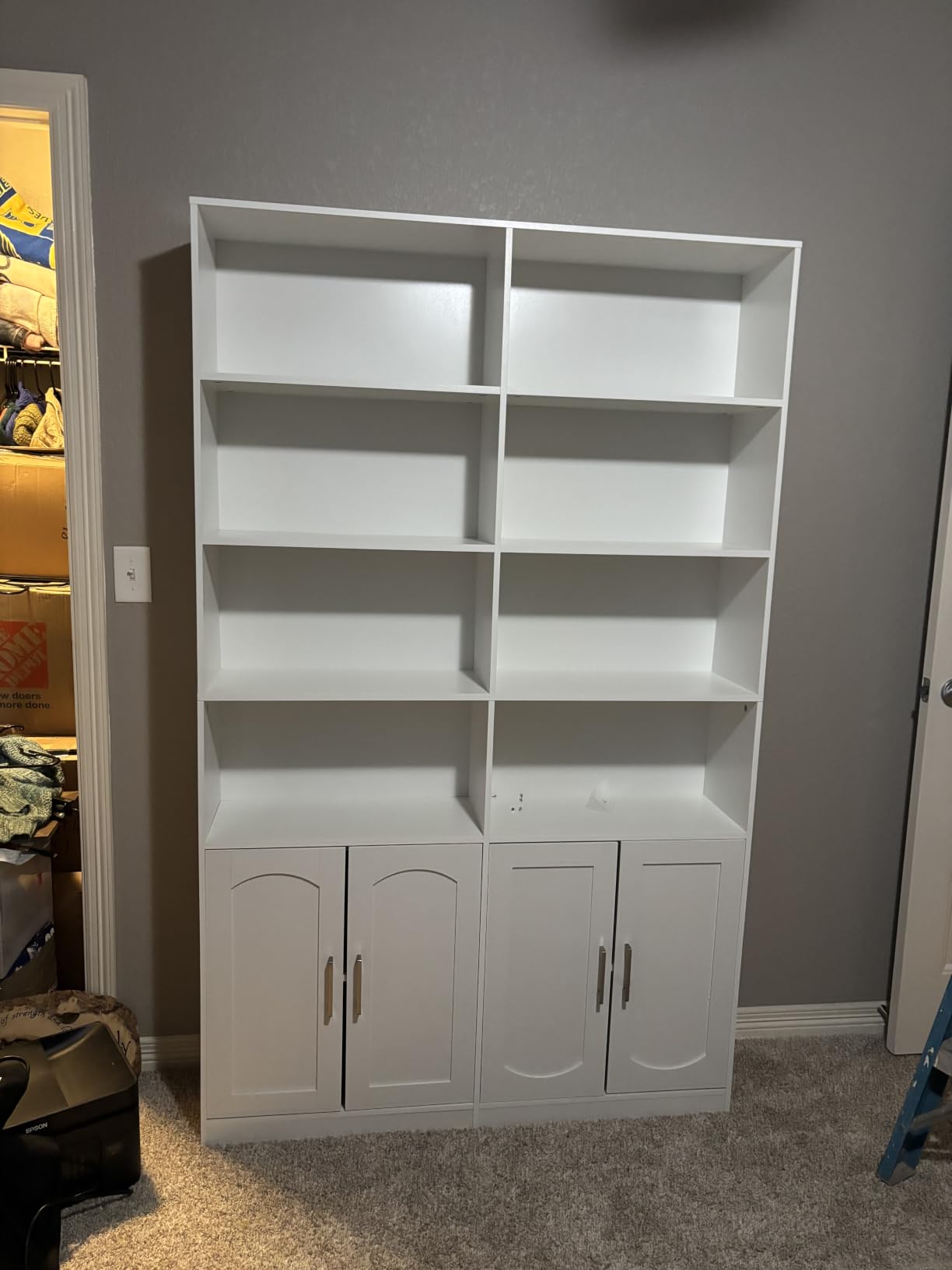FACBOTALL Bookshelf and Bookcase with Doors, Double Wide Large Bookshelves customer photo 1