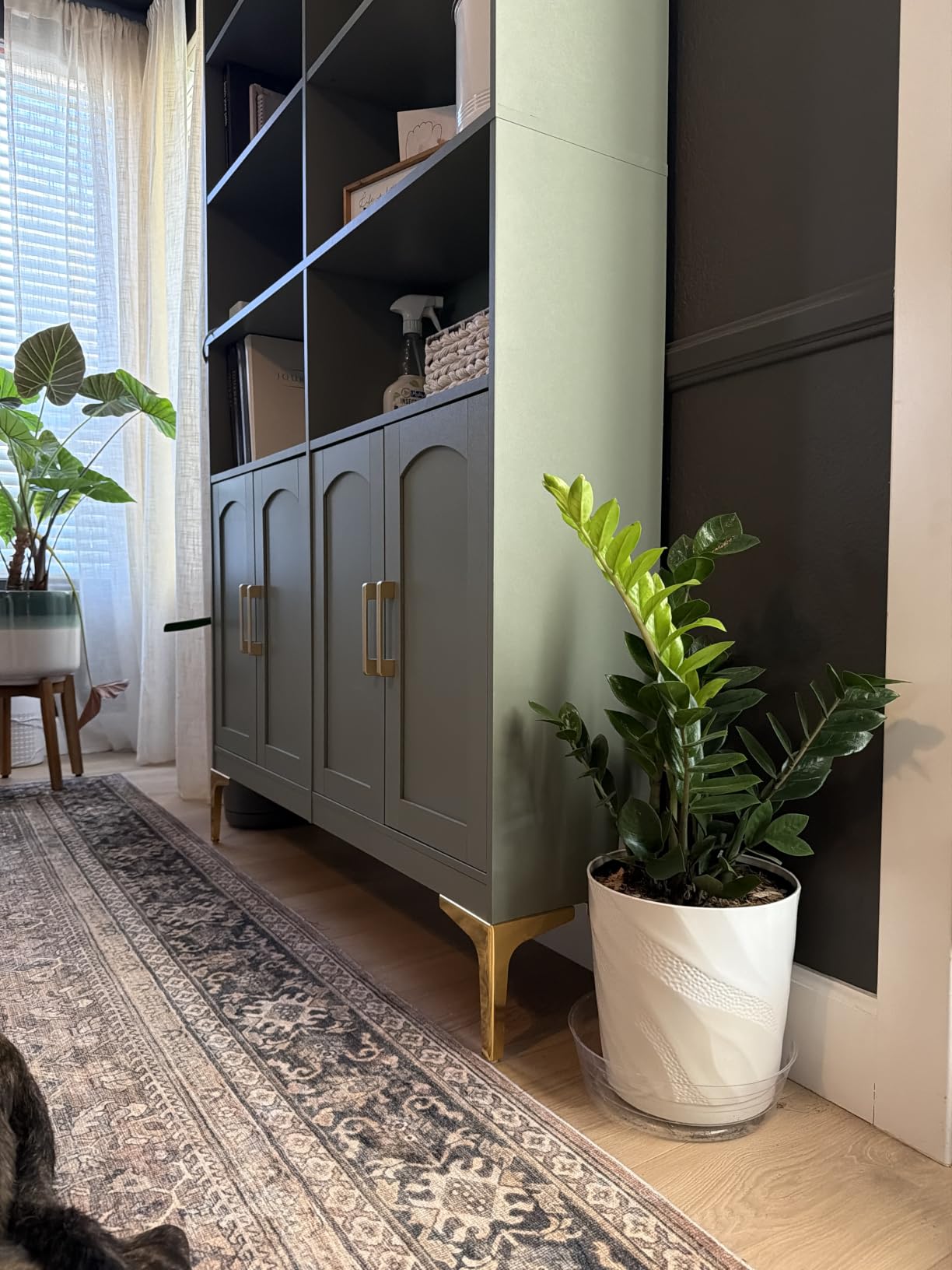 FACBOTALL Bookshelf and Bookcase with Doors, Double Wide Large Bookshelves customer photo 2