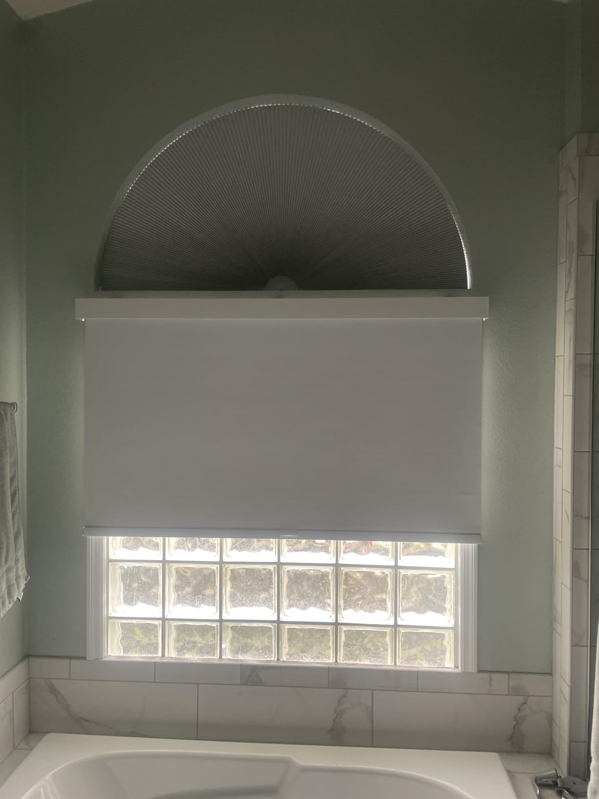 Arch Window Shade Blackout Cellular Shades Half Moon Circle No Drill Blinds customer photo 1