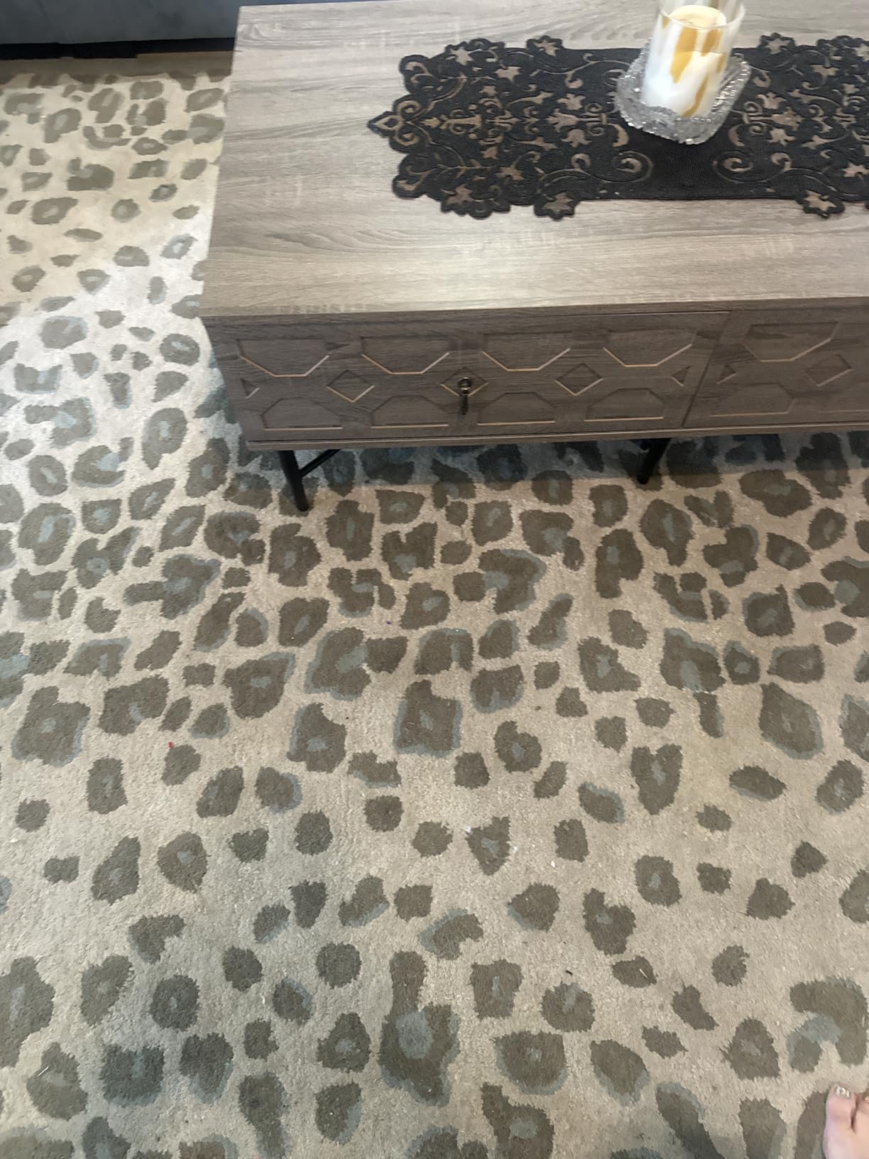 7'8''x10' Modern Leopard Print Tan Wool and Bamboo Silk Oriental Rug Multi Sizes Hand Tufted for Living Room, Bedroom, Dining Room, Kitchen, Hallway Carpet customer photo 1