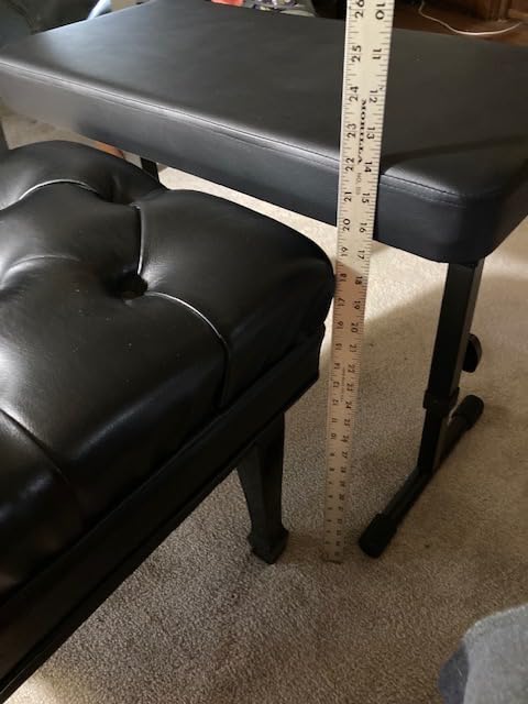 Liquid Stands Foldable Dual Adjustable Piano Bench with Black Cushion customer photo 1