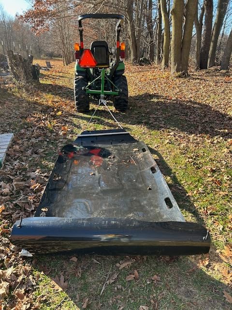 47” x 110” Yard Drag Sled with Pull Cables 1/8 HDPE Thickened Yard Sled Heavy Duty Multipurpose Yard Drag Mat for Hauling Debris, Construction Materials, Logs and Hunting Trophy customer photo 1