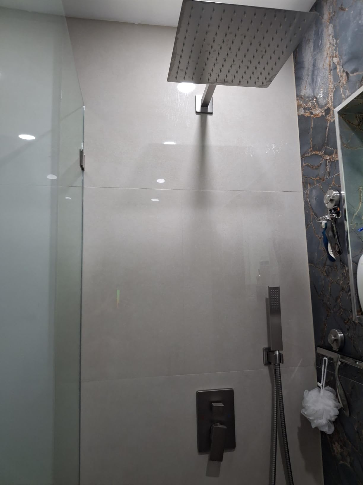 Aolemi Shower Faucet Set with Handheld Matte Black 8 Inch Head | Pressure Balance Shower Valve and Trim Kit,SUS304 Rain Head and Handle System,All Metal,Wall Mount,Bathroom,Handheld Spray customer photo 2