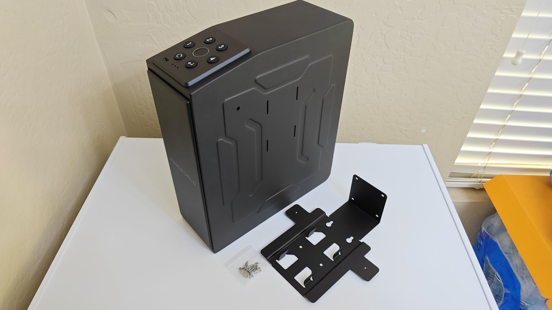 PINEWORLD Biometric Figerprint Handgun Safe with Sliding Door&Keypad&Key customer photo 1