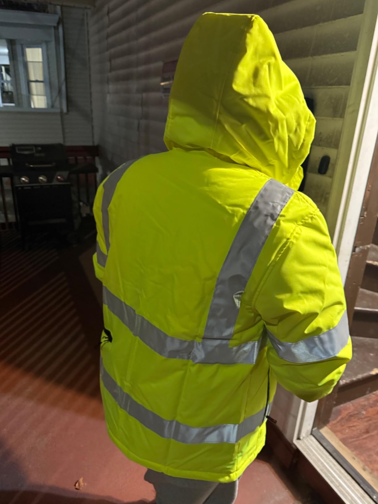 Heated Hi-Vis Safety Jacket for Men with Battery, Class 3 Waterproof Work Coat with 3M Reflective Tape for Winter customer photo 2