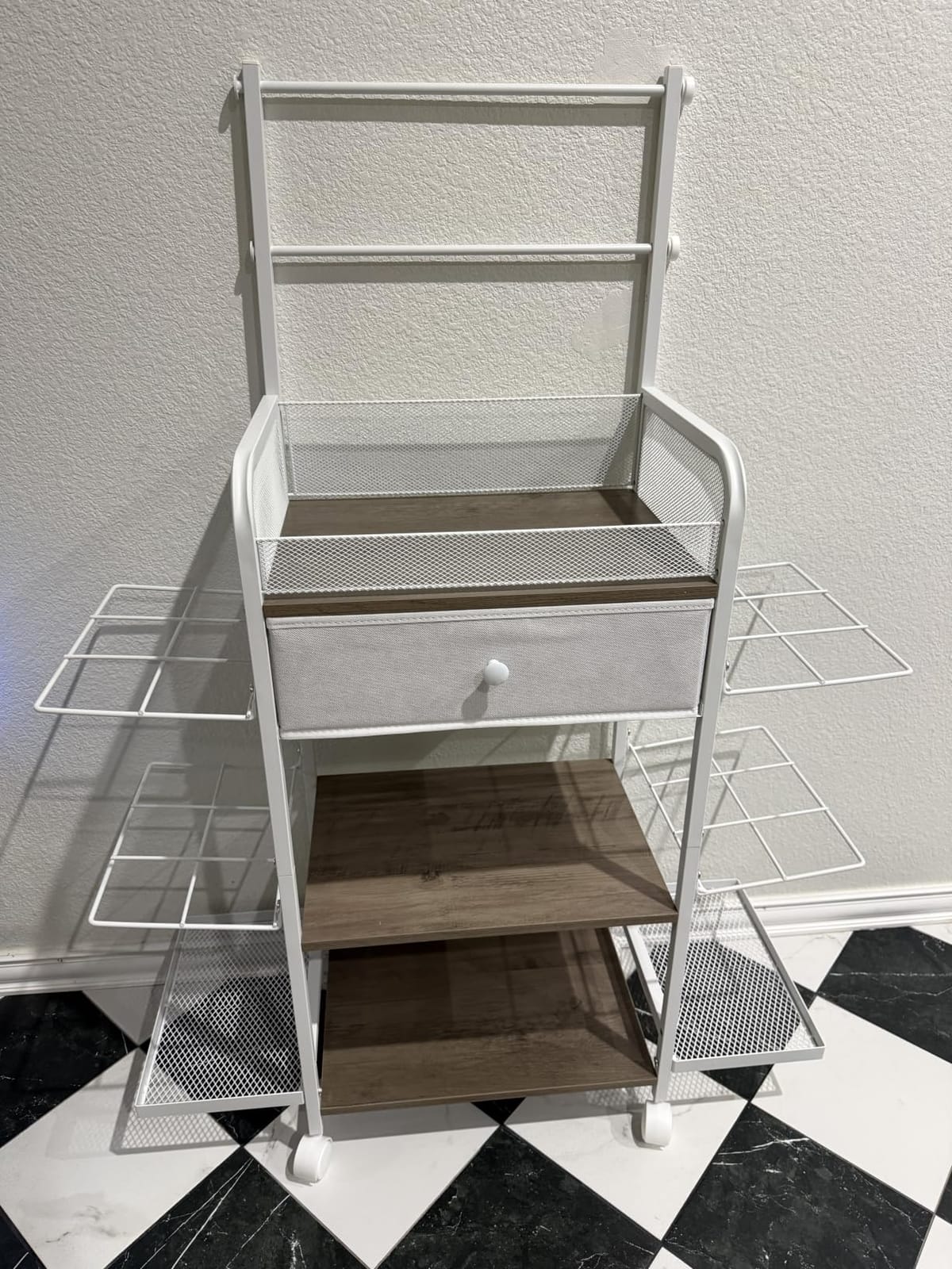 Rolling Wrapping Paper Storage Cart Organizer White customer photo 2