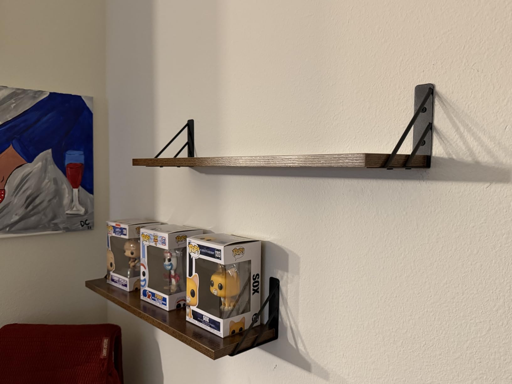 BAYKA Wall Mounted Floating Bathroom Shelves, Wood(Black, Set of 4, 16in) customer photo 2