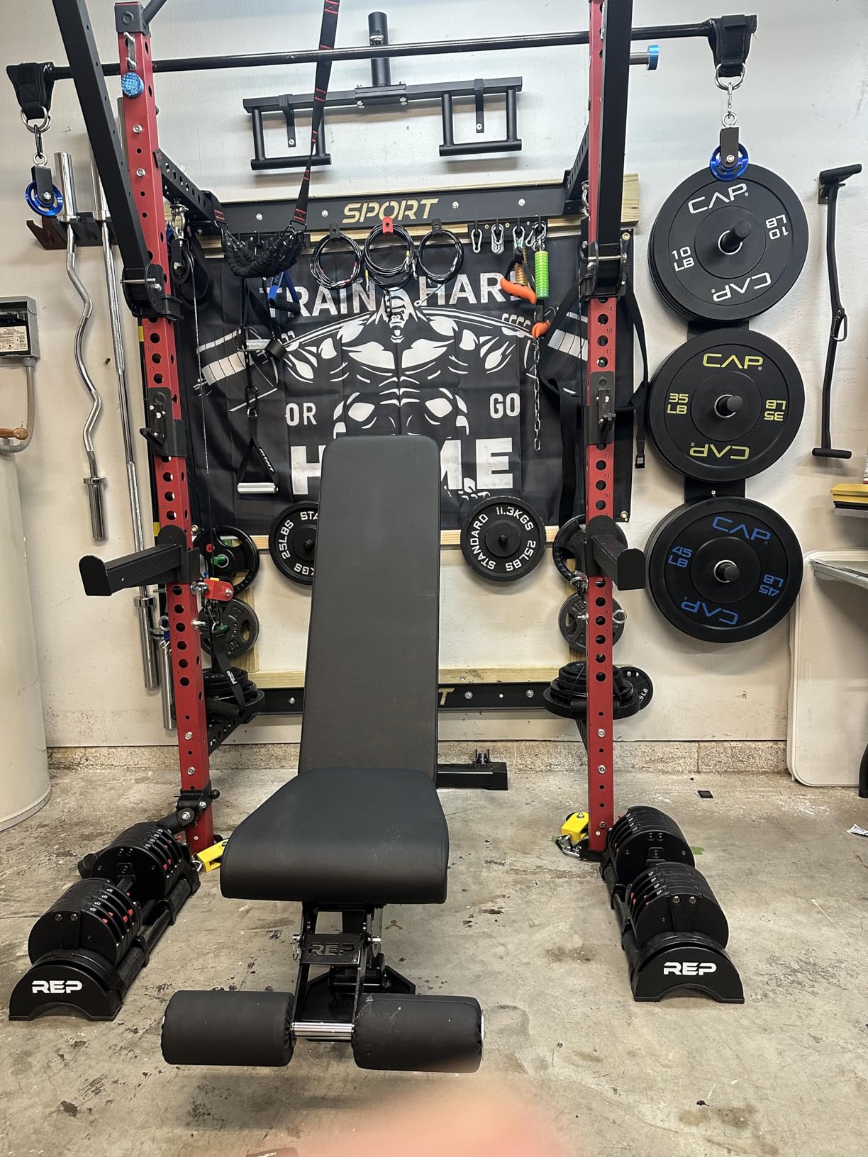 CAP 2-inch Olympic Bumper Plate Weight Set | 100-370 lbs | Multiple Colors | Storage Rack Optional customer photo 2