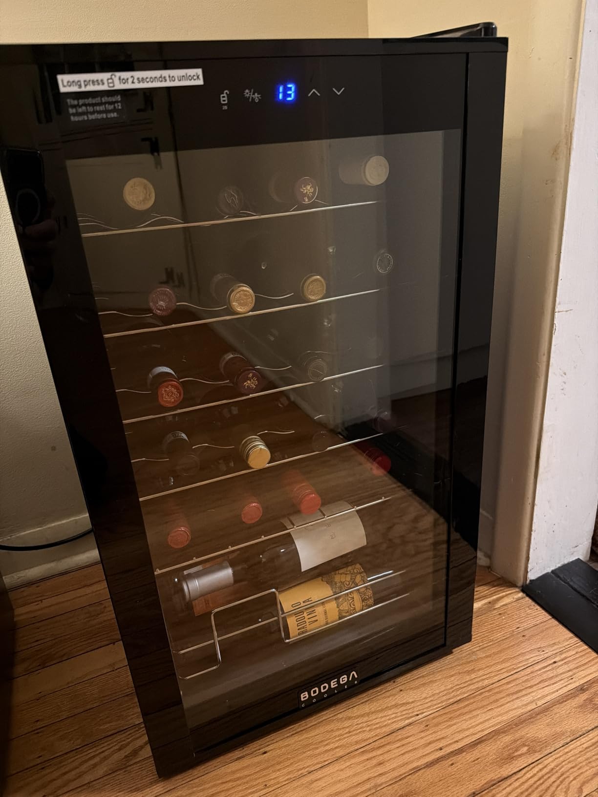BODEGA 24 Inch Dual Zone Wine Fridge, 46 Bottle Built-in Wine Cooler with Compressor Cooling, Double-Layer UV Glass Door, Digital Thermostat & ≤35dB Quiet – Freestanding Fridge for Home Kitchen Bar customer photo 2