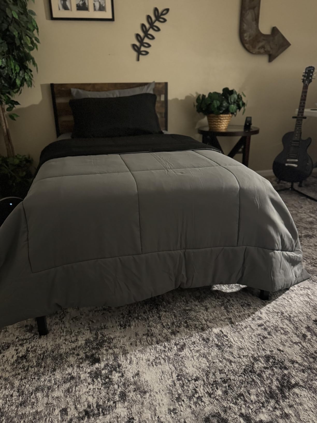 DMOYEST 6ft Round Area Rug Living Room Rugs - 6x6 Washable Large Soft Indoor Modern Abstract Low Pile Rug Carpet for Bedroom Dining Room Farmhouse Home Office - Beige Blue customer photo 1