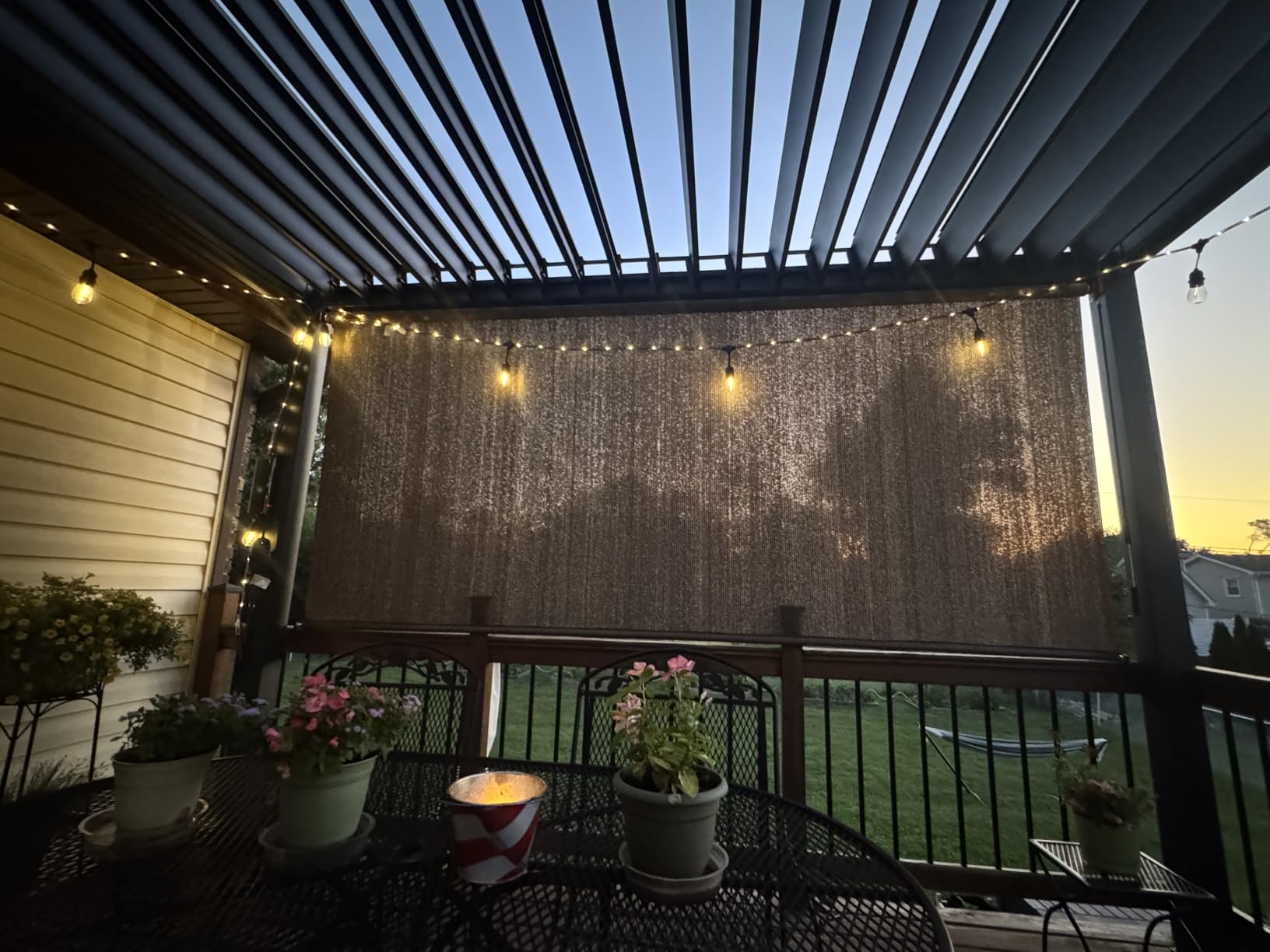 KANAGAWA 8'(W) x8'(H) Walnut Outdoor Roller Shade for Patio customer photo 1