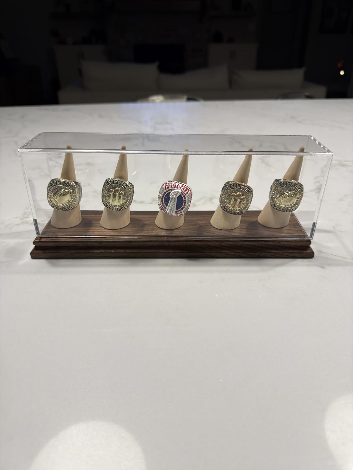Baseball Case Display for Balls Walnut Wood Base Acrylic Baseball Display Case Baseball Holder Stand Cube Memorabilia Showcase Autograph Ball Protector for Official Size Ball Display customer photo 1