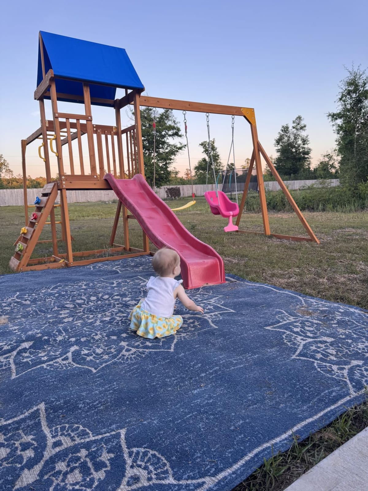 Wooden Little Playground Sets for Backyard, Outdoor Playset with Baby Swing customer photo 2