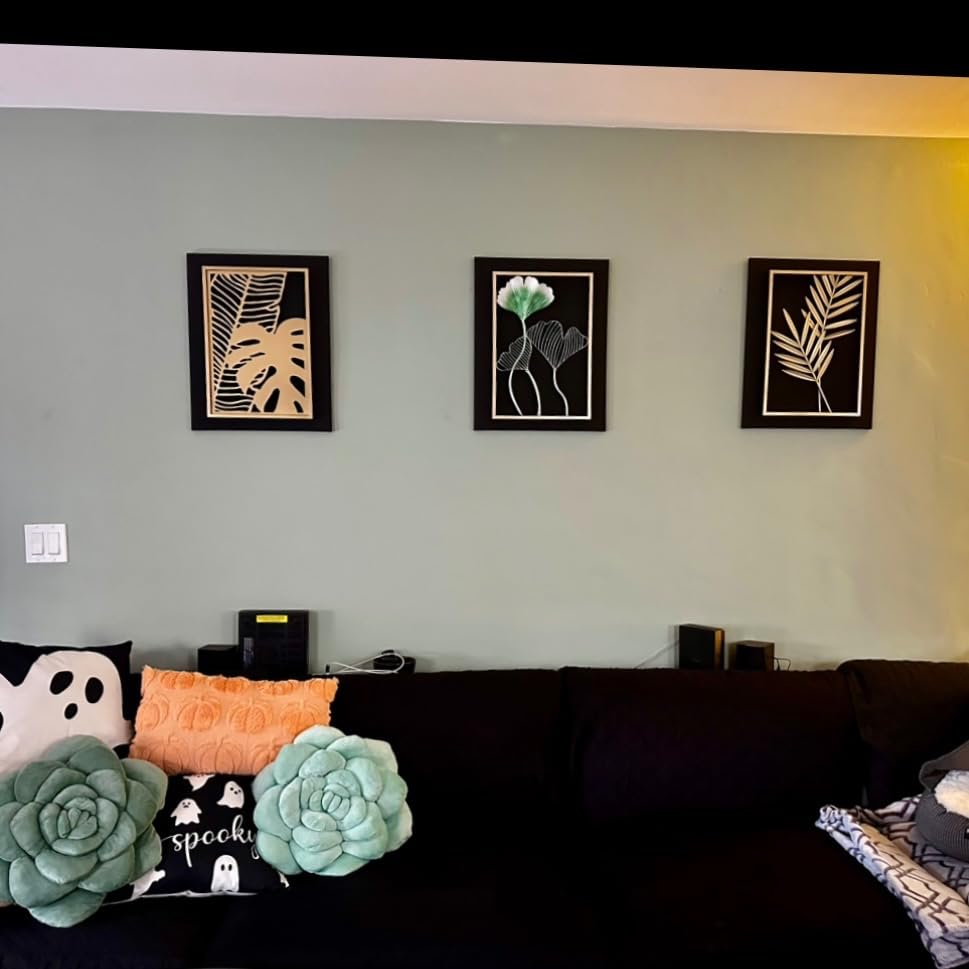 Carved Floral Wall Decor Panels Set of 3, White Boho Farmhouse Hanging Art customer photo 2