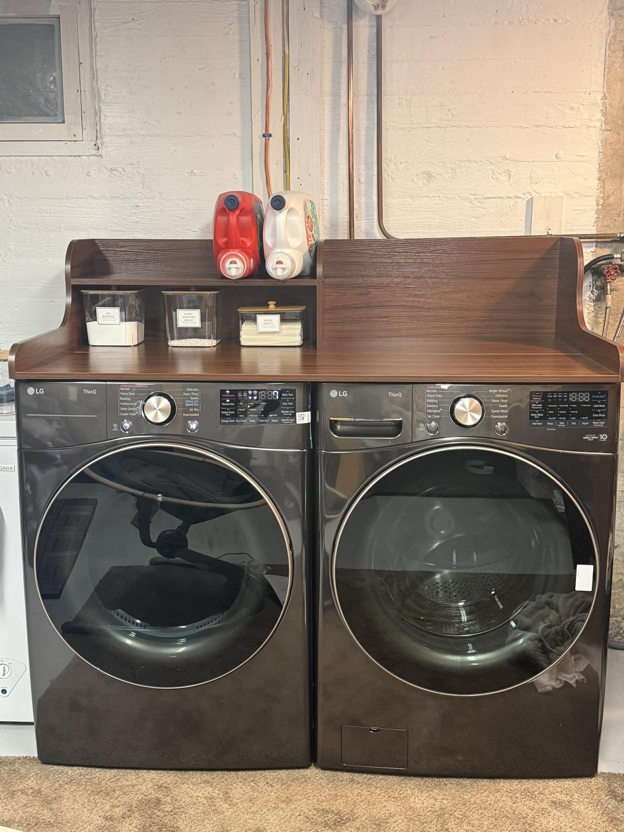 DTK Washer Dryer Wood Countertop with Shelf, 54” Laundry Countertop, Black customer photo 1