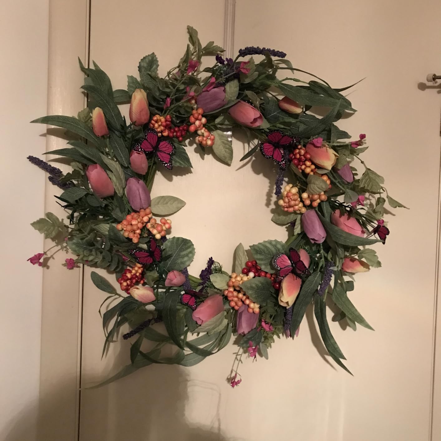 WreathDream Easter Wreaths for Front Door Easter Egg Wreath with Colorful Eggs,Berry for Front Door Indoor Outdoor Party Home Wall Window Festival Decoration customer photo 1