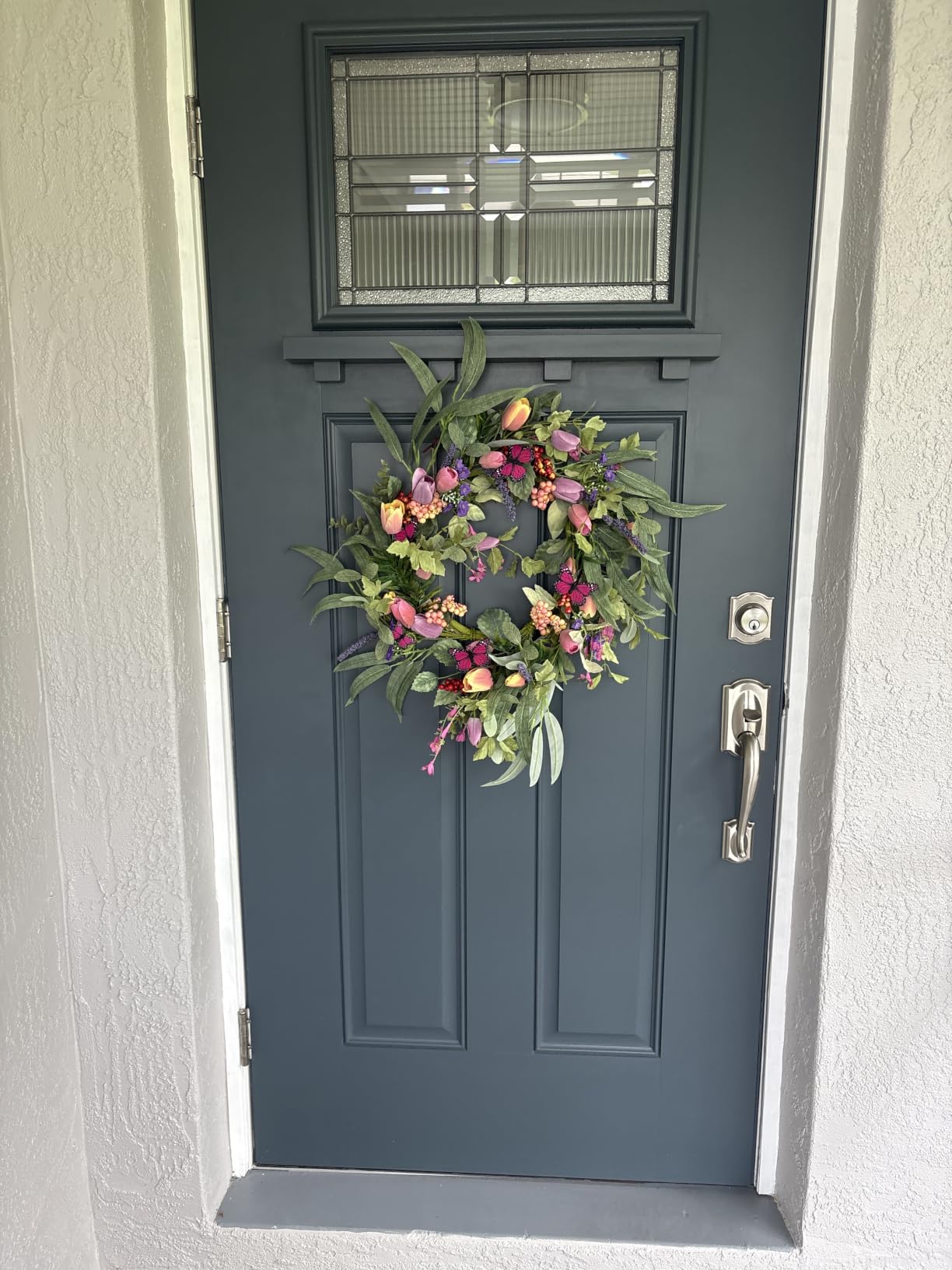 WreathDream Easter Wreaths for Front Door Easter Egg Wreath with Colorful Eggs,Berry for Front Door Indoor Outdoor Party Home Wall Window Festival Decoration customer photo 2
