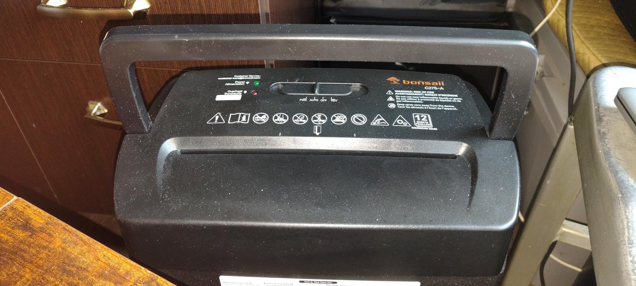 Bonsaii Micro Cut Paper Shredder, 10-Sheet, Home Office, 5.5-Gallon bin customer photo 1