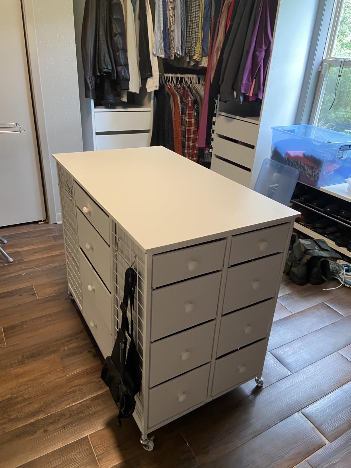 EnHomee 24 Drawers Black Dresser with 4 Wheels, Closet Island with Hooks customer photo 1
