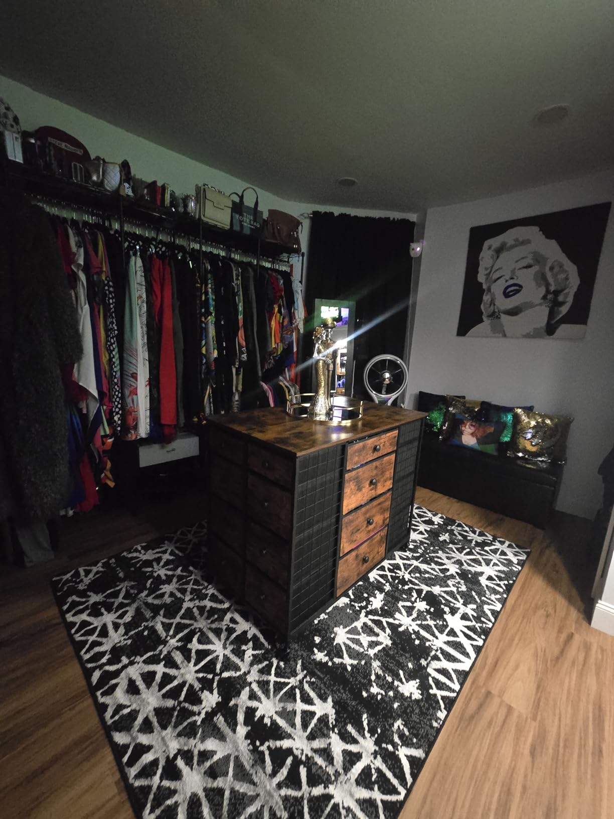 EnHomee 24 Drawers Black Dresser with 4 Wheels, Closet Island with Hooks customer photo 2
